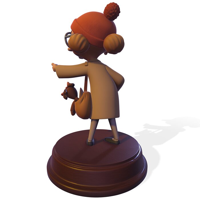 Stylized PBR Elderly Traveler 3D MP4 Model — view 3