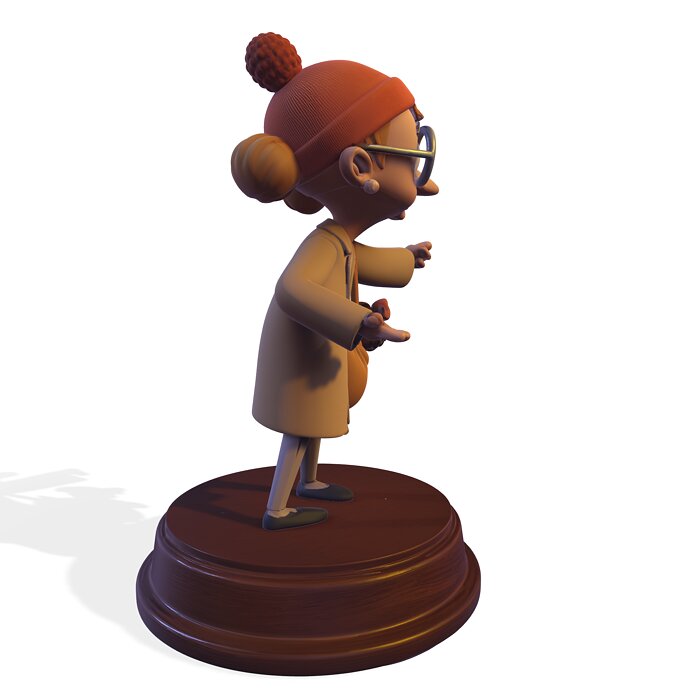 Stylized PBR Elderly Traveler 3D MP4 Model — view 5