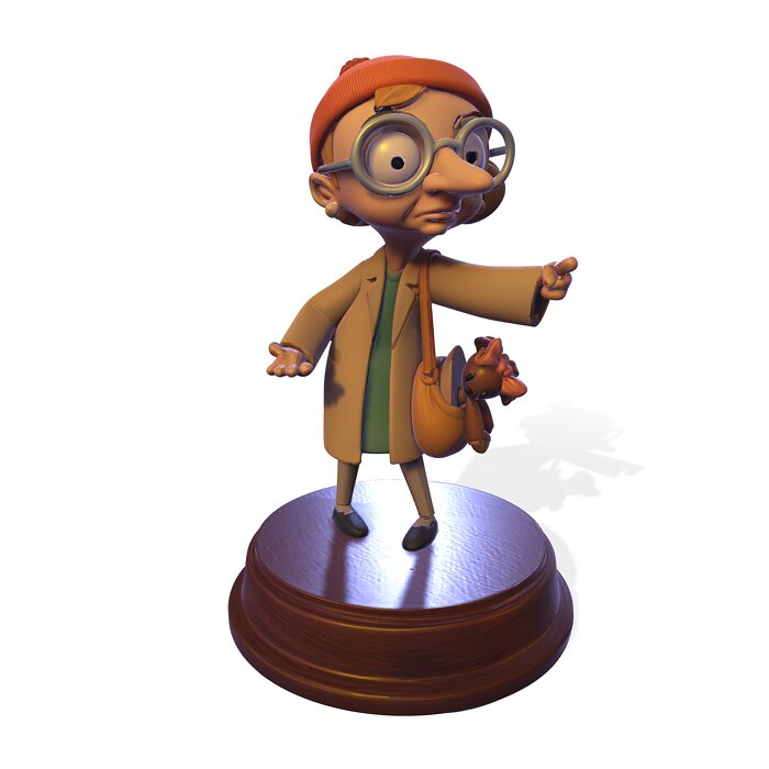 Stylized PBR Elderly Traveler 3D MP4 Model — view 7