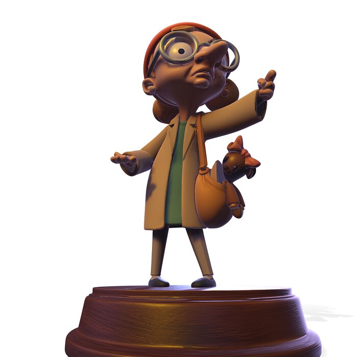 Stylized PBR Elderly Traveler 3D MP4 Model — view 8