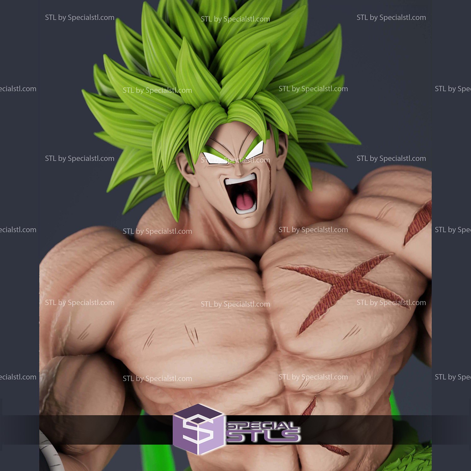 Legendary Super Saiyan Broly Power 3D Printer Files STL Model — view 2