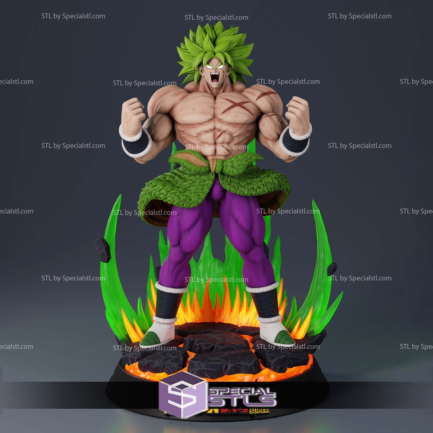 Legendary Super Saiyan Broly Power 3D Printer Files STL Model — view 3