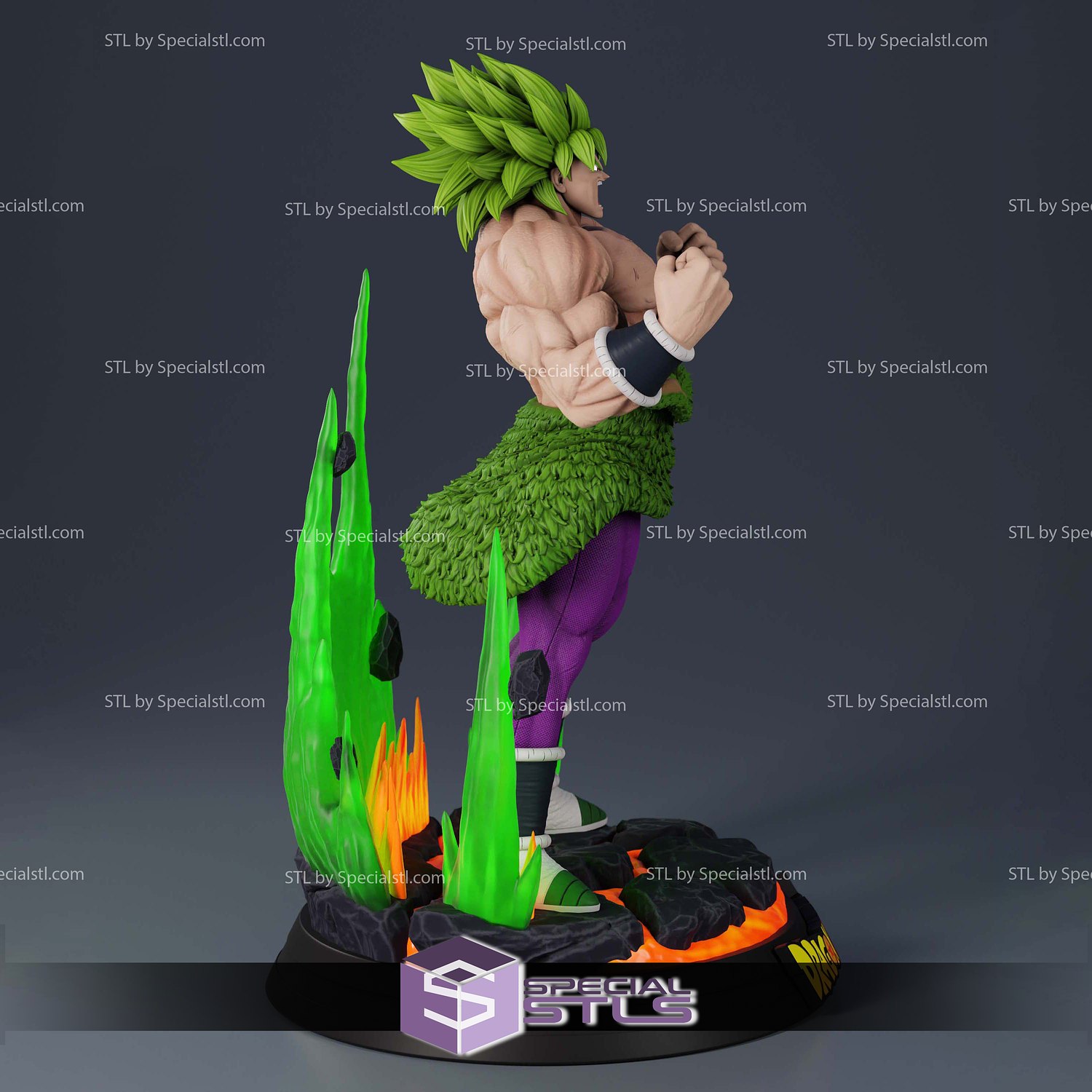 Legendary Super Saiyan Broly Power 3D Printer Files STL Model — view 5