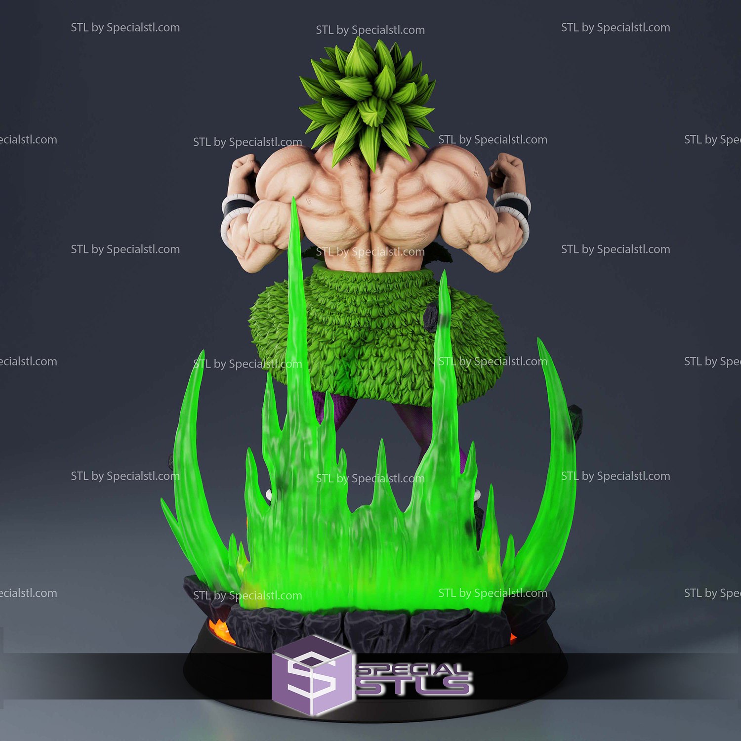Legendary Super Saiyan Broly Power 3D Printer Files STL Model — view 6