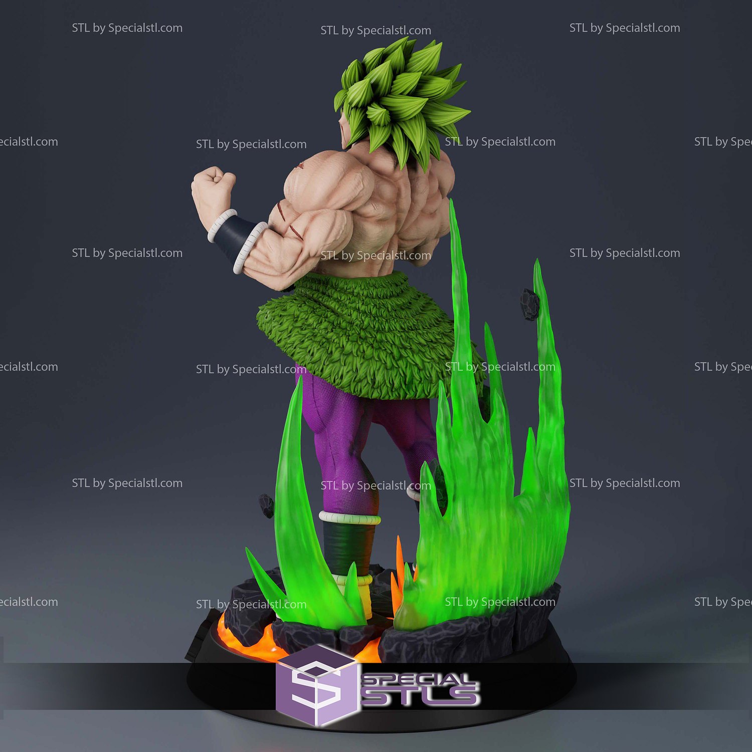 Legendary Super Saiyan Broly Power 3D Printer Files STL Model — view 7