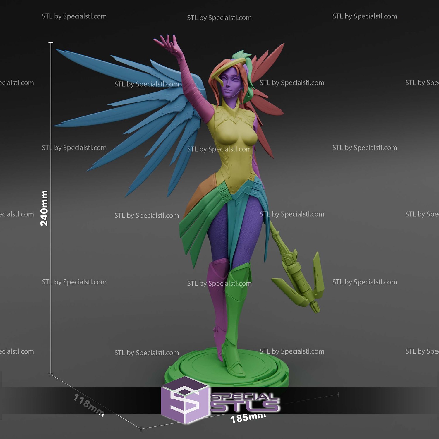Mercy Overwatch V3 Digital STL Files 3D Model — view 5