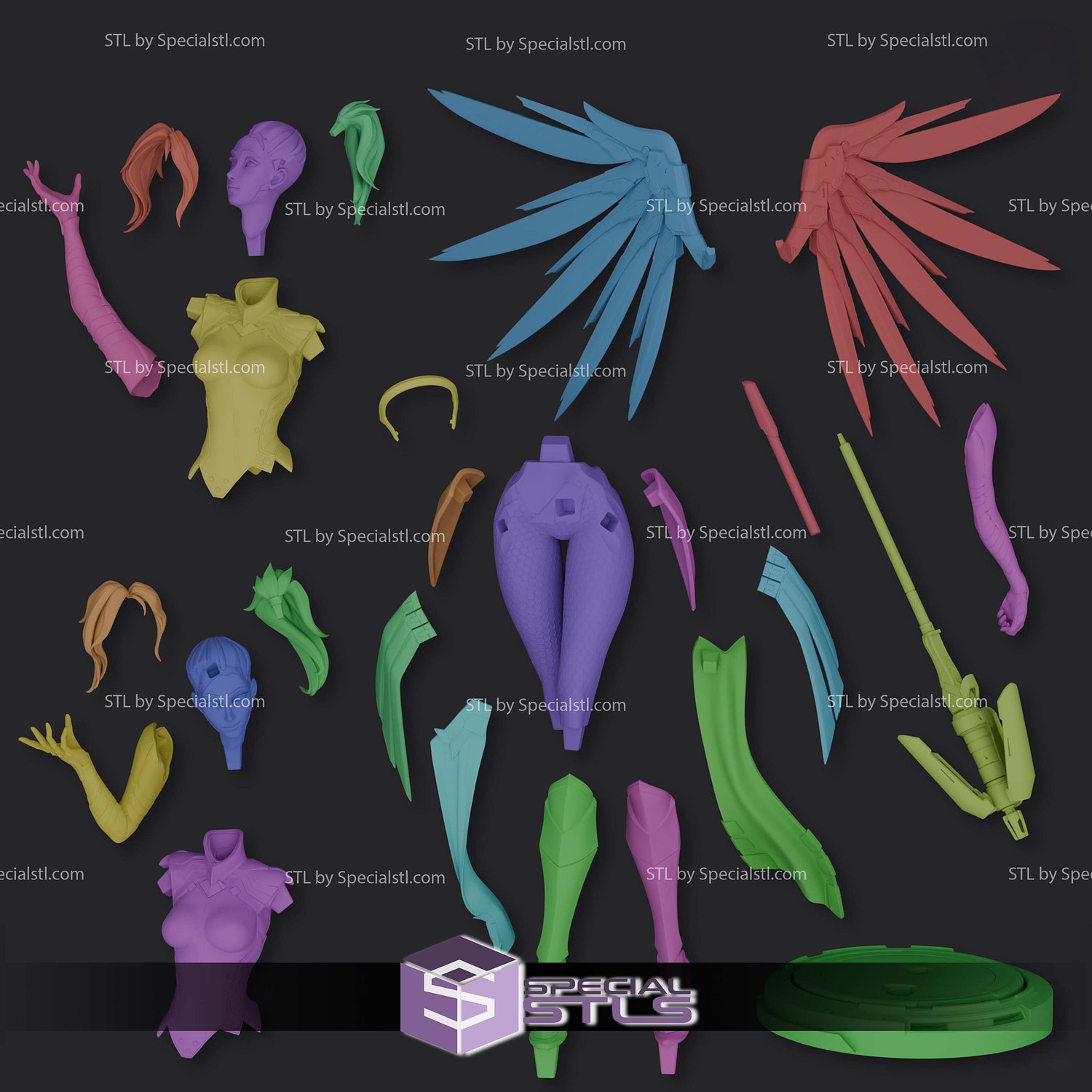 Mercy Overwatch V3 Digital STL Files 3D Model — view 6