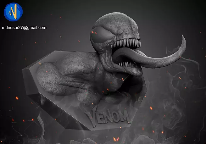 Venom 3d print head STL Model