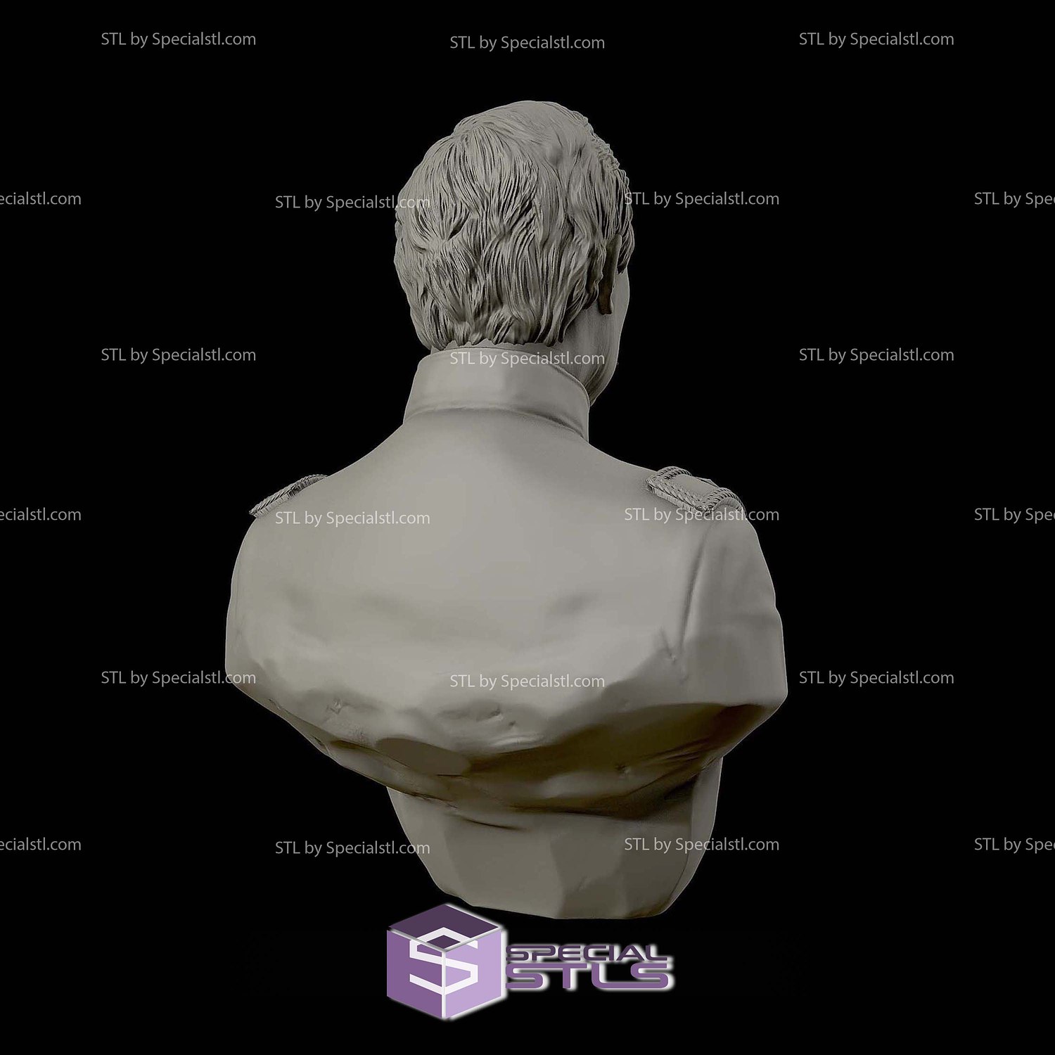 General John Buford Bust 3D Printing Models STL Model — view 3