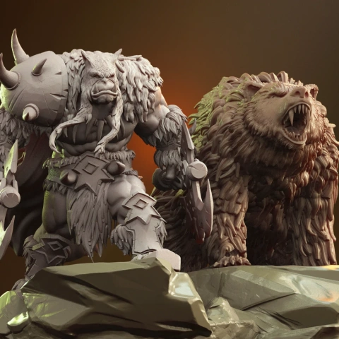 Rexxar \u0026 Misha in Diorama 3D Printer Files | Assembly STL Model