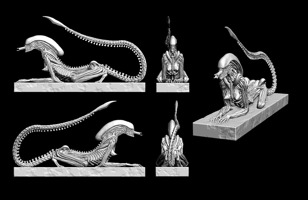 Alien HR Giger sci-fi Model 3D OBJ Model — view 2