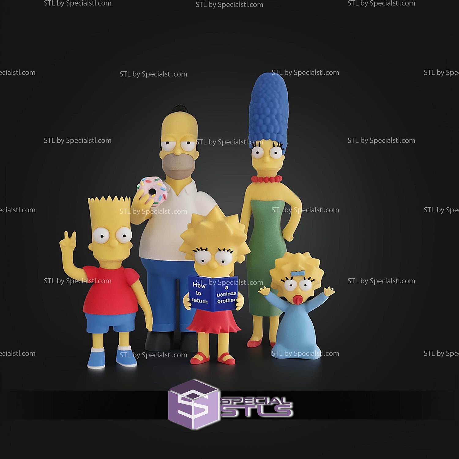 Basic STL Files Maggie Simpson Multipart 3D Model — view 2