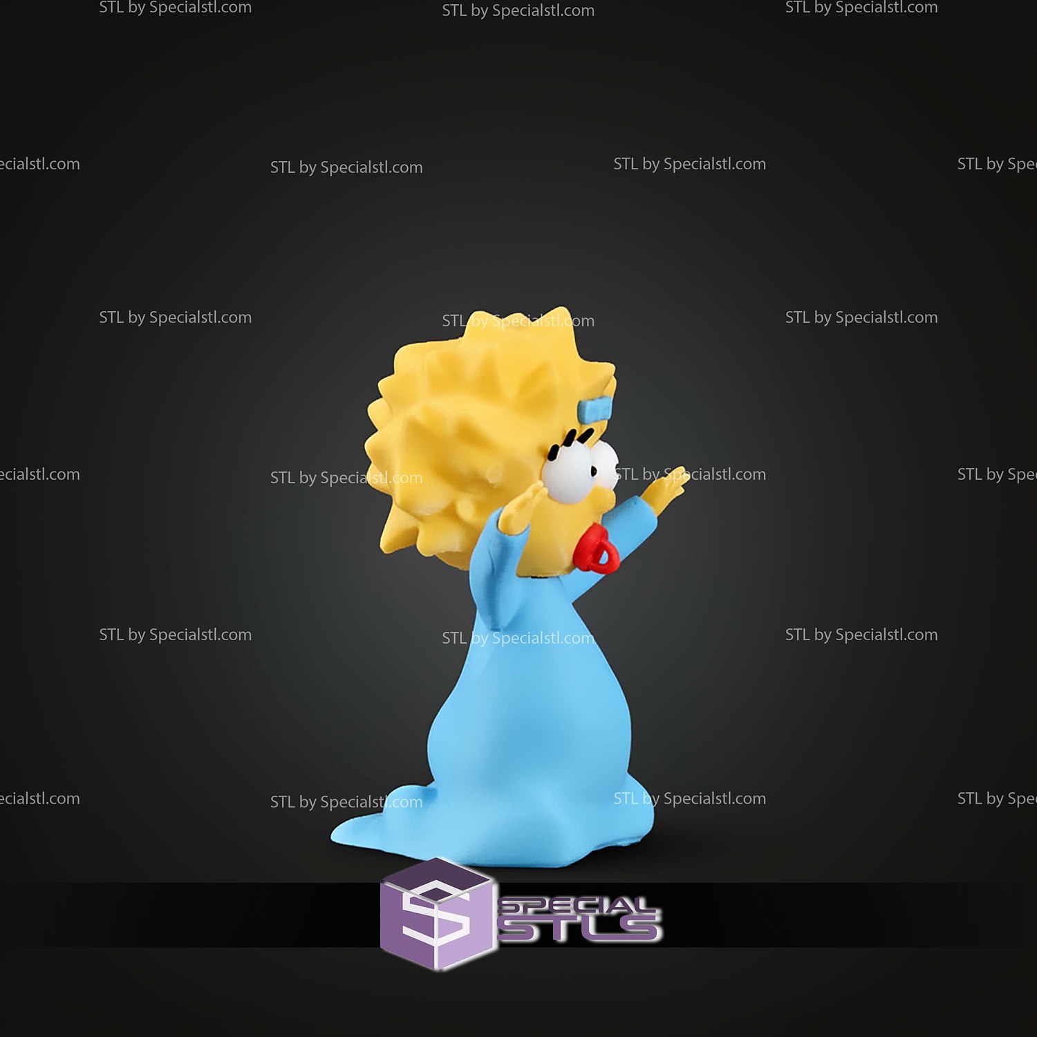 Basic STL Files Maggie Simpson Multipart 3D Model — view 3