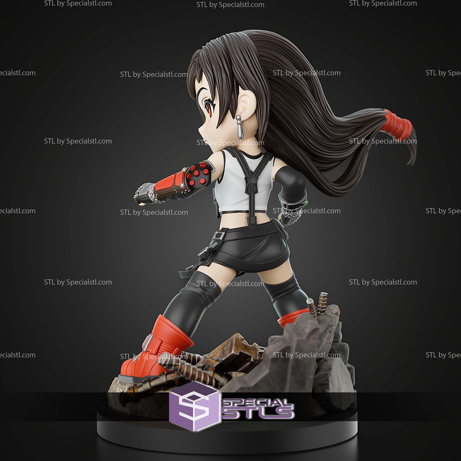 Tifa Lockhart Final Fantasy Chibi STL Files 3D Model — view 2