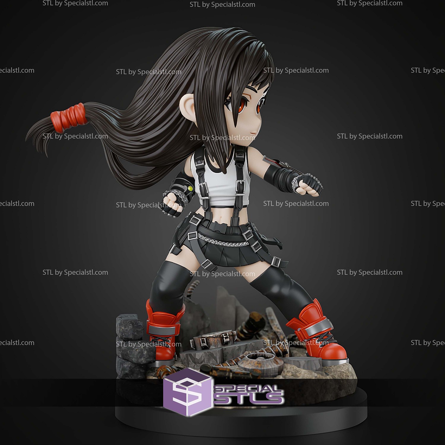 Tifa Lockhart Final Fantasy Chibi STL Files 3D Model — view 3