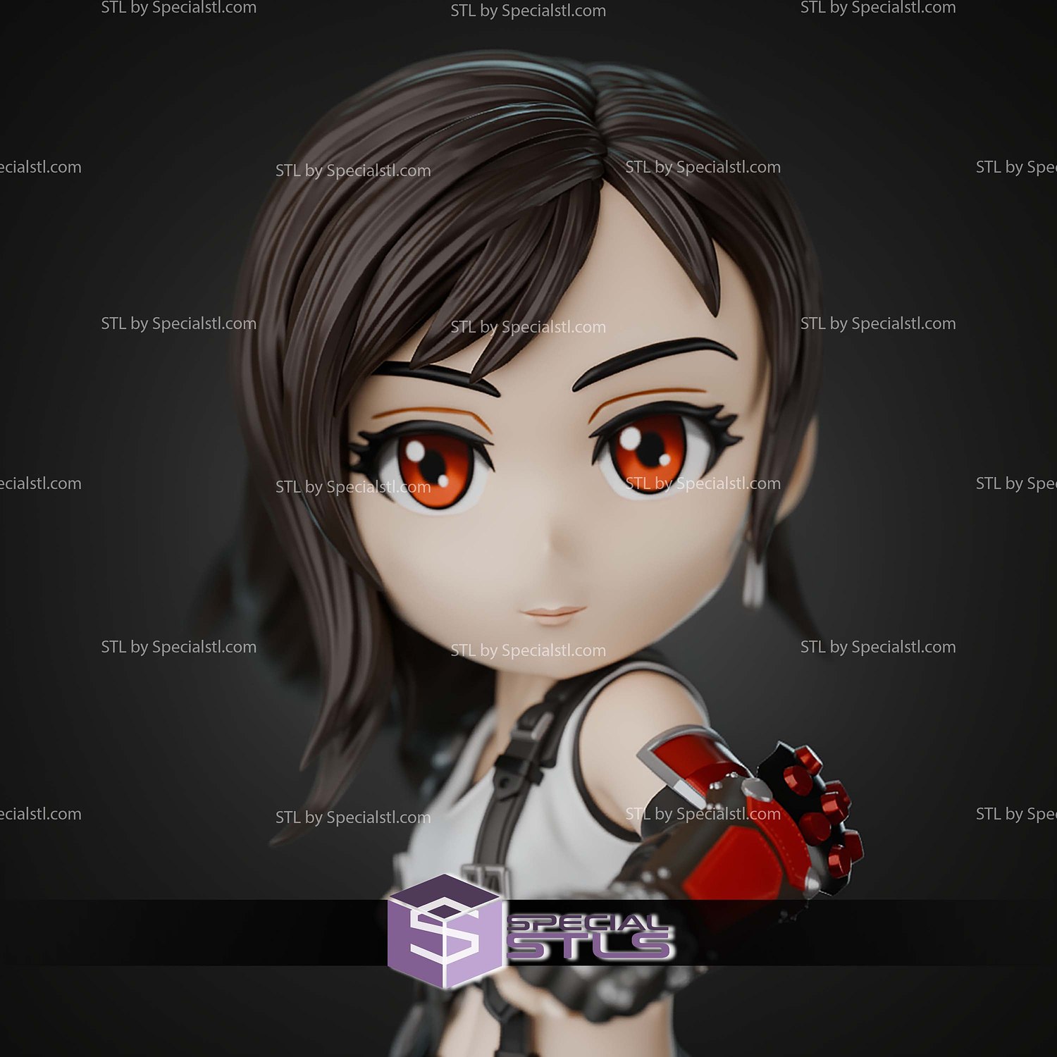 Tifa Lockhart Final Fantasy Chibi STL Files 3D Model — view 4