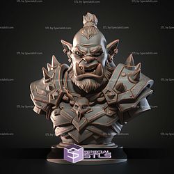 Mini Fantasy STL Collection Orc Warlord Bust 3D Model