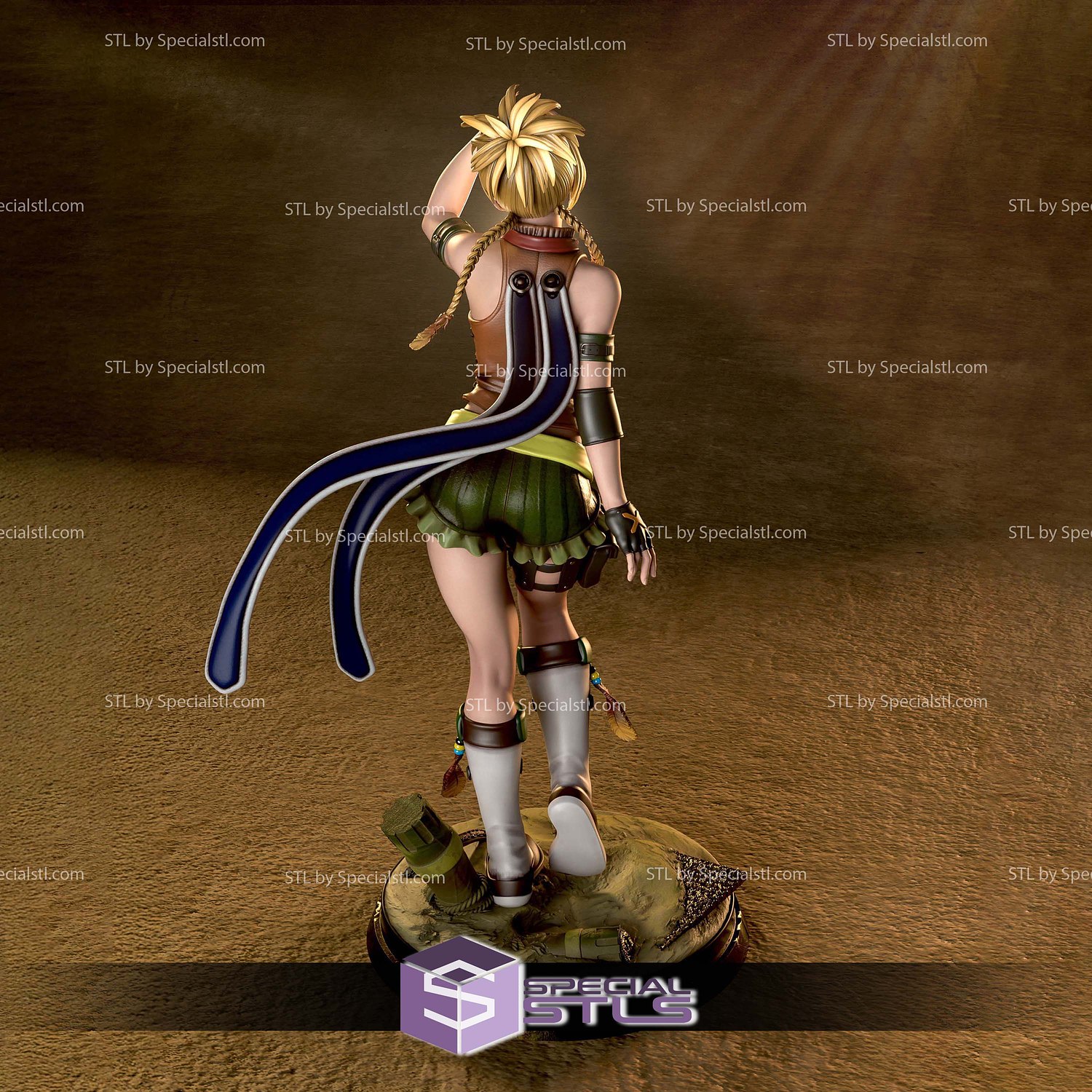 Rikku Final Fantasy X STL Files 3D Model — view 4