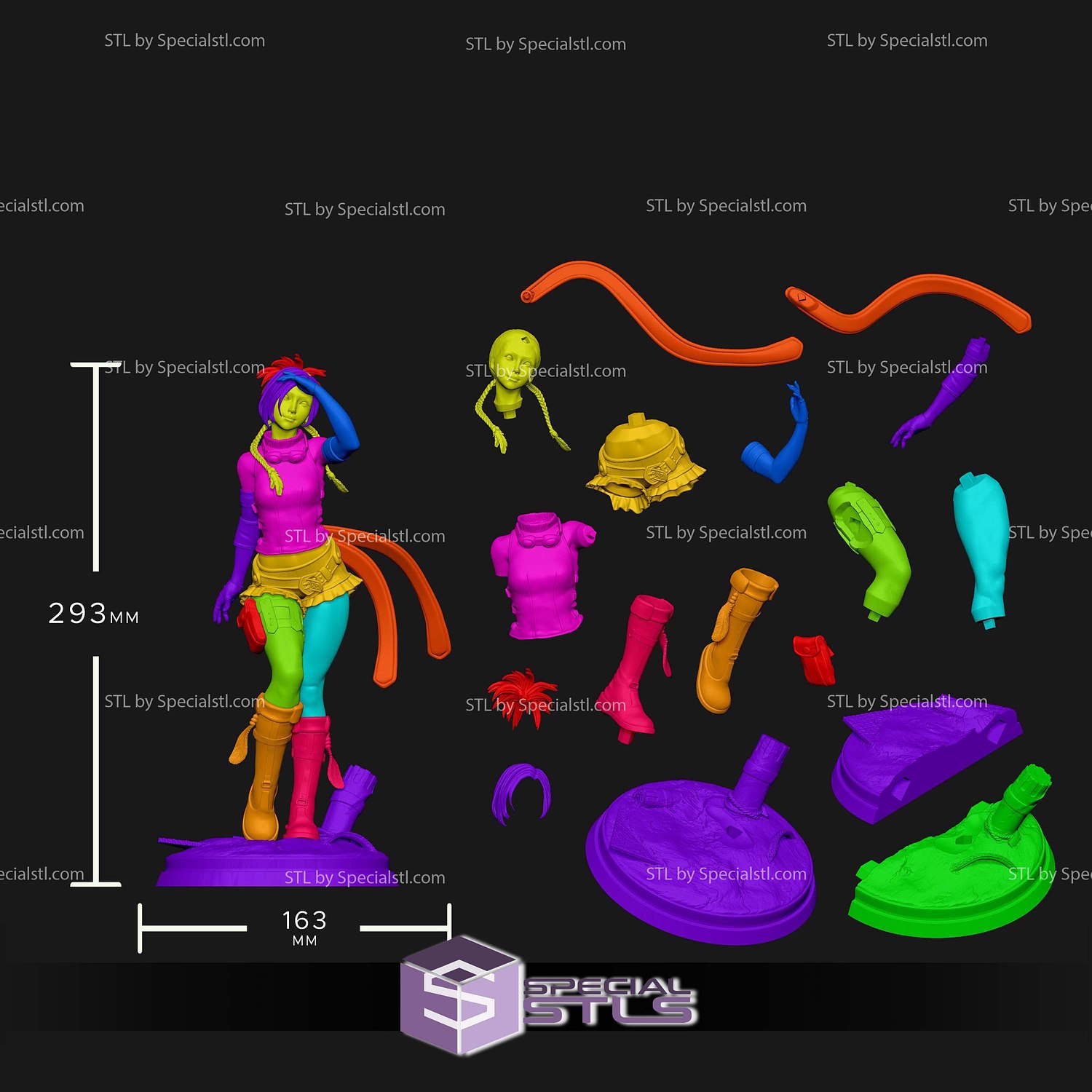 Rikku Final Fantasy X STL Files 3D Model — view 6