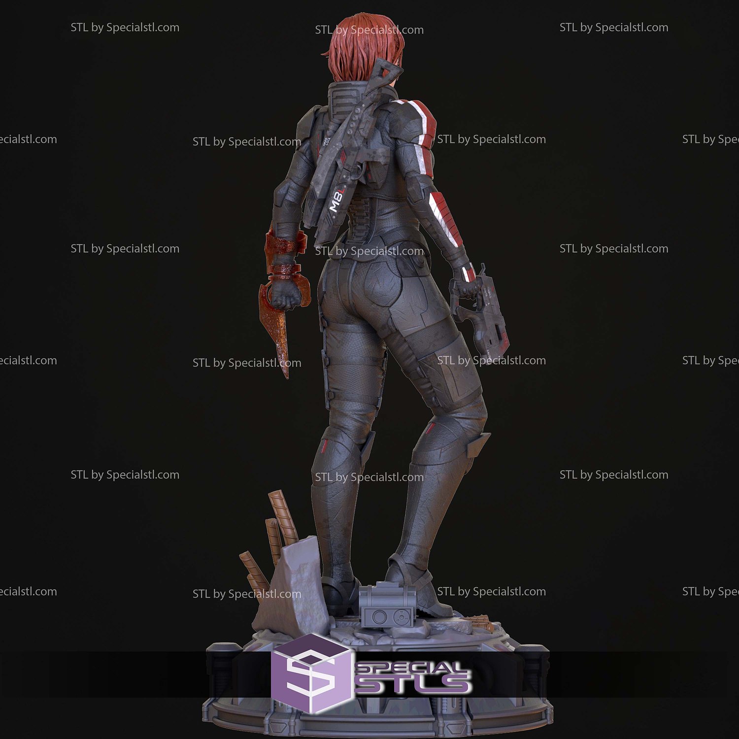 Commander Shephard Female 3D Printer Files STL Model — view 5