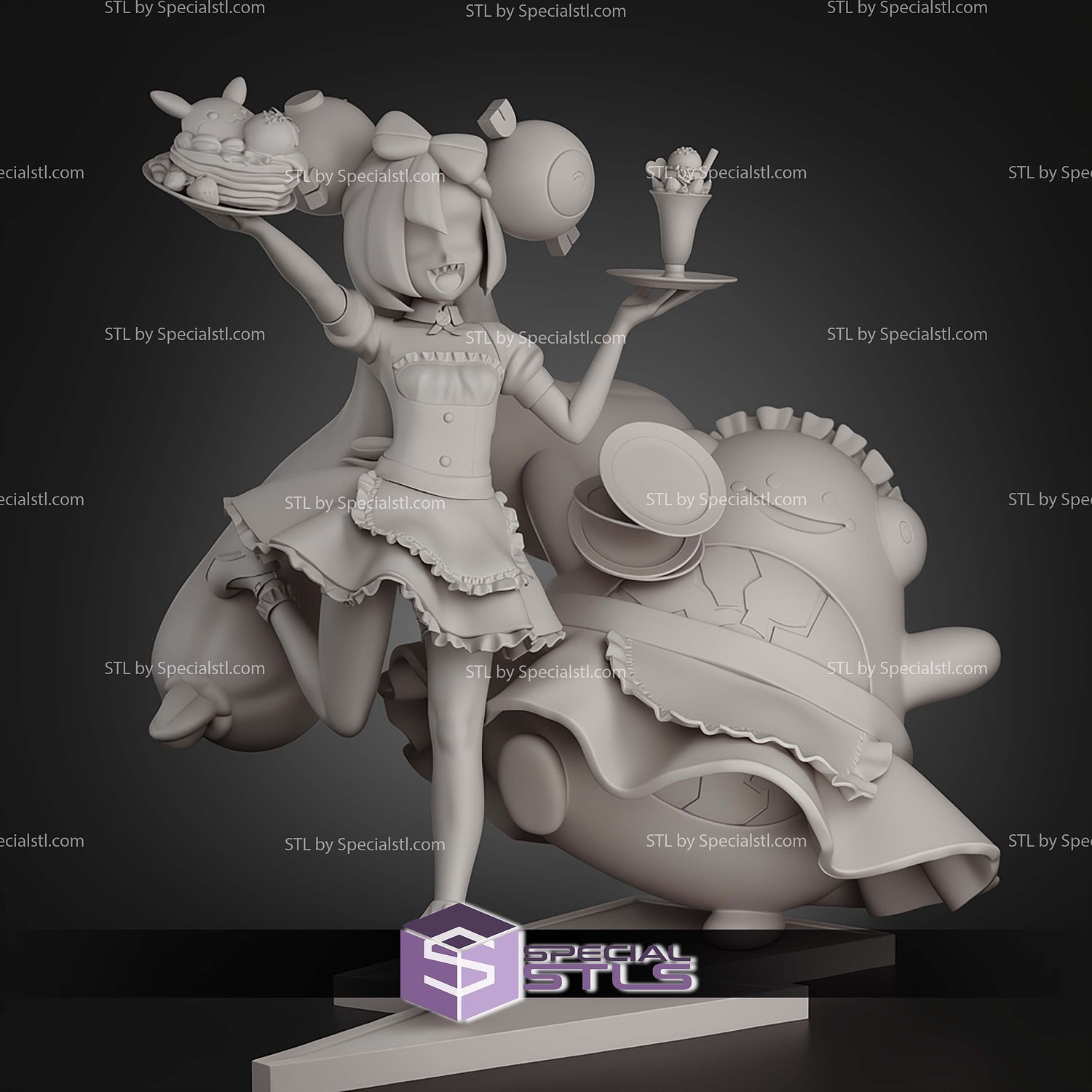 Iono Maid Pokemon 202mm STL Files 3D Model — view 3