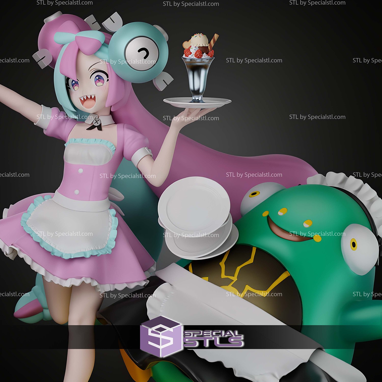 Iono Maid Pokemon 202mm STL Files 3D Model — view 4