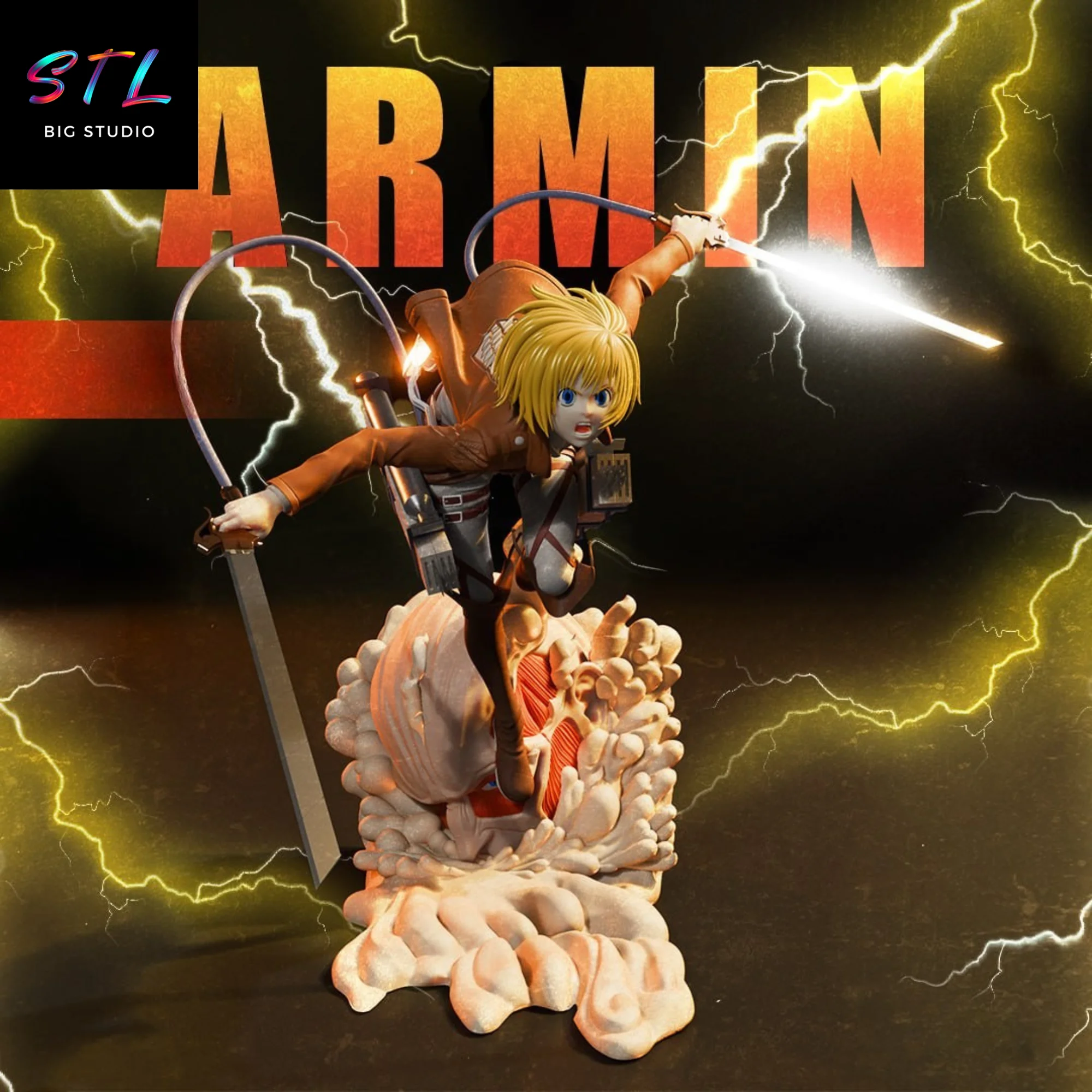 Armin Arlert STL | 3D Printable Diorama | Attack on Titan Model