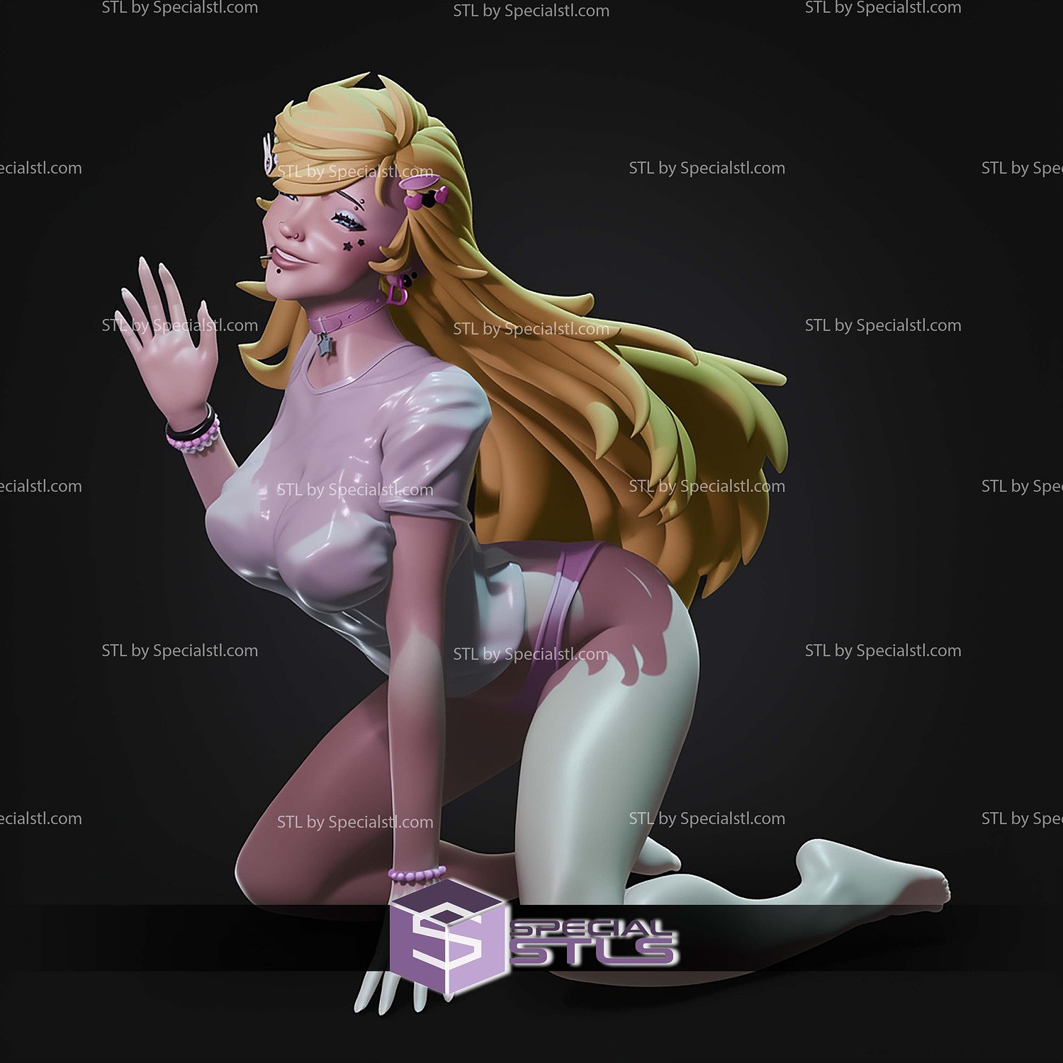 Panty Panty Stocking Modern Sexy STL Files 3D Model — view 2