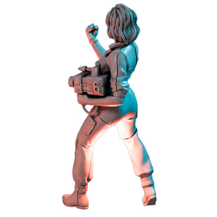 Yellow Jumpsuit Lady II - Board Game Miniature STL 3D Model — view 2