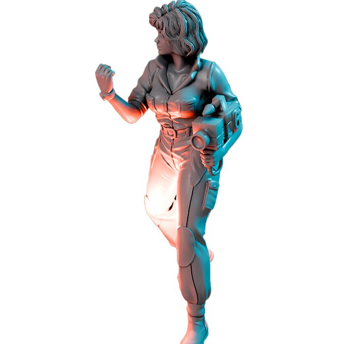 Yellow Jumpsuit Lady II - Board Game Miniature STL 3D Model — view 5