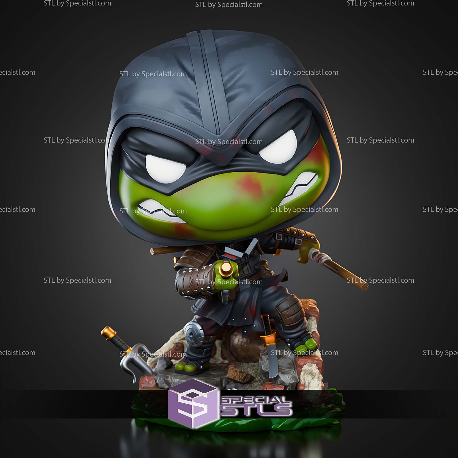 Last Ronin TMNT Funko 102mm STL Files 3D Model — view 2