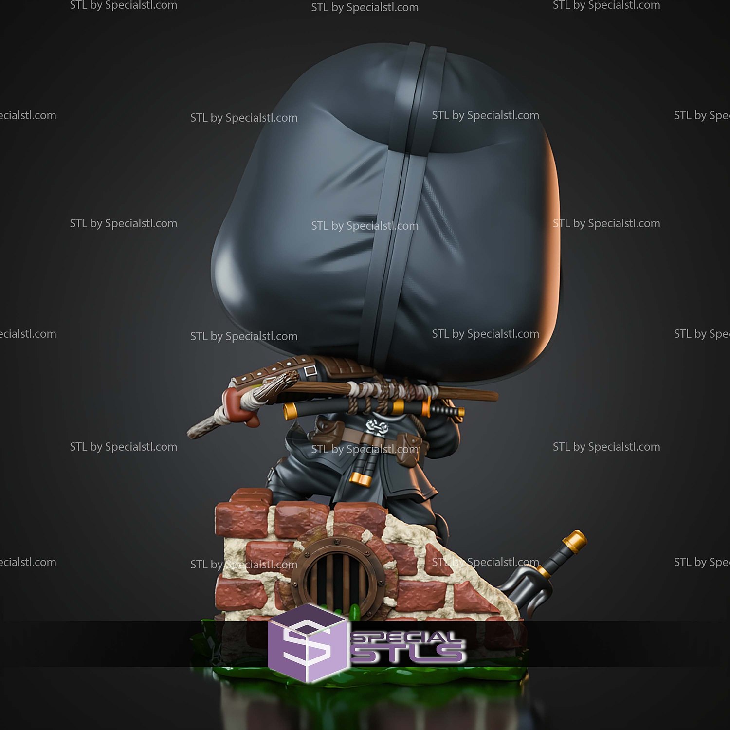 Last Ronin TMNT Funko 102mm STL Files 3D Model — view 3