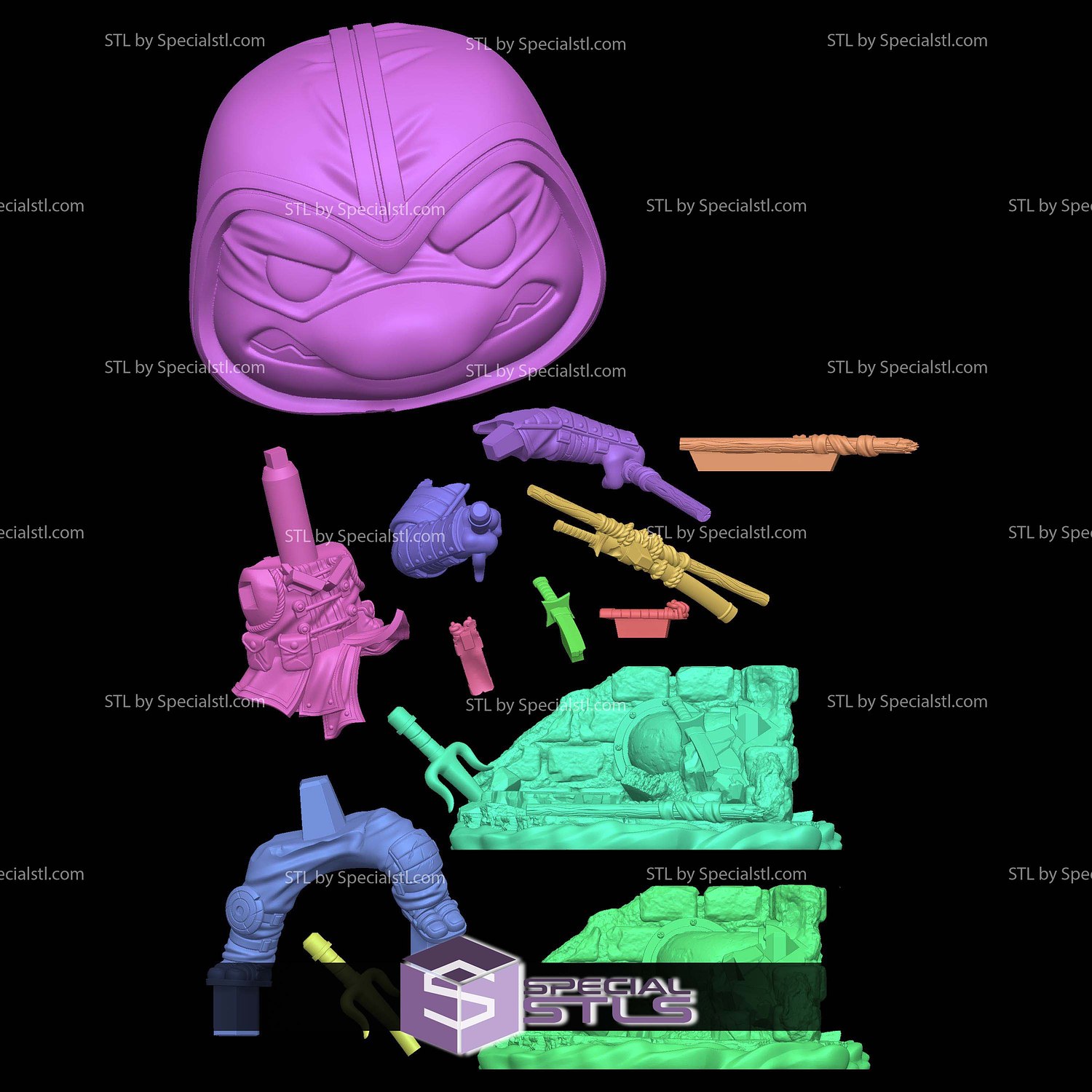 Last Ronin TMNT Funko 102mm STL Files 3D Model — view 4