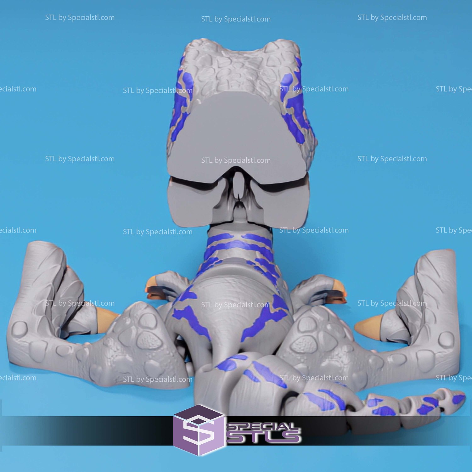 Basic STL Vappy Cute Velociraptor Articulated Print in Place 3D Model — view 5