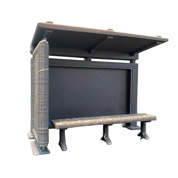 Bus Shelter The Neighborhood I - Scale Tabletop Model 3D STL Model