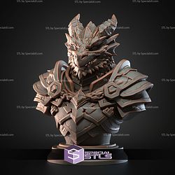 Mini Fantasy STL Collection Dragon Knight Bust 3D Model