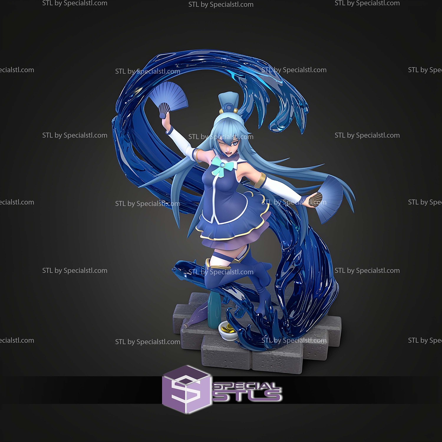 Aqua Konosuba 241mm STL Files 3D Model — view 4