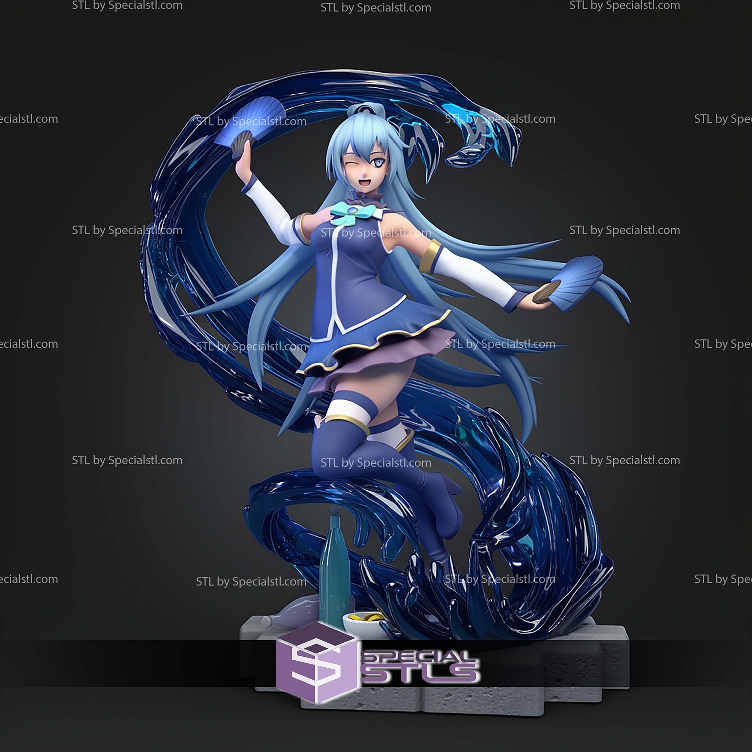 Aqua Konosuba 241mm STL Files 3D Model — view 6