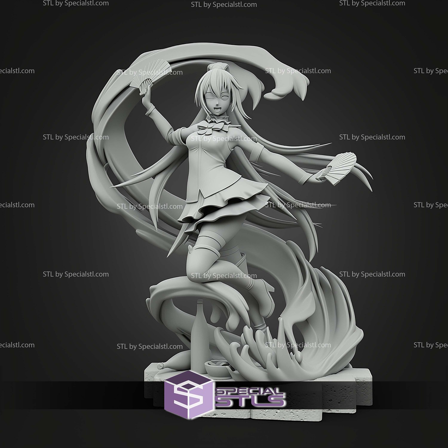 Aqua Konosuba 241mm STL Files 3D Model — view 7