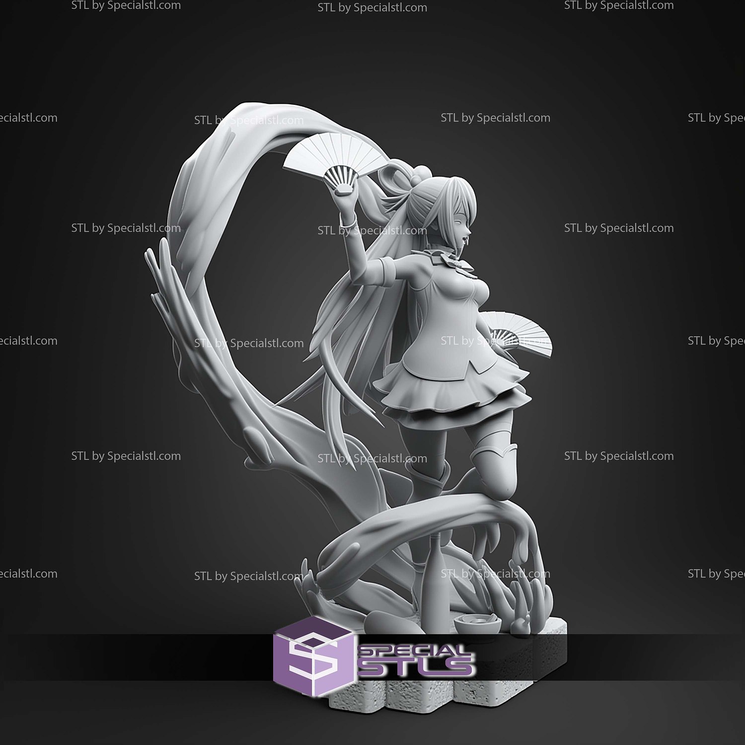 Aqua Konosuba 241mm STL Files 3D Model — view 8