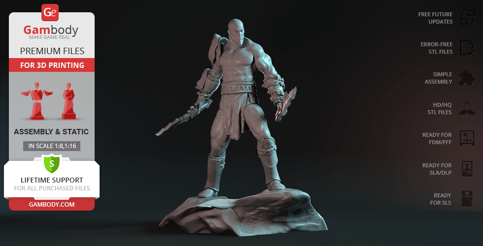God of War Kratos 3D Printing Model | Assembly STL Model