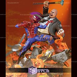 Kingpin vs Spiderman Diorama 3D Printer Files STL Model