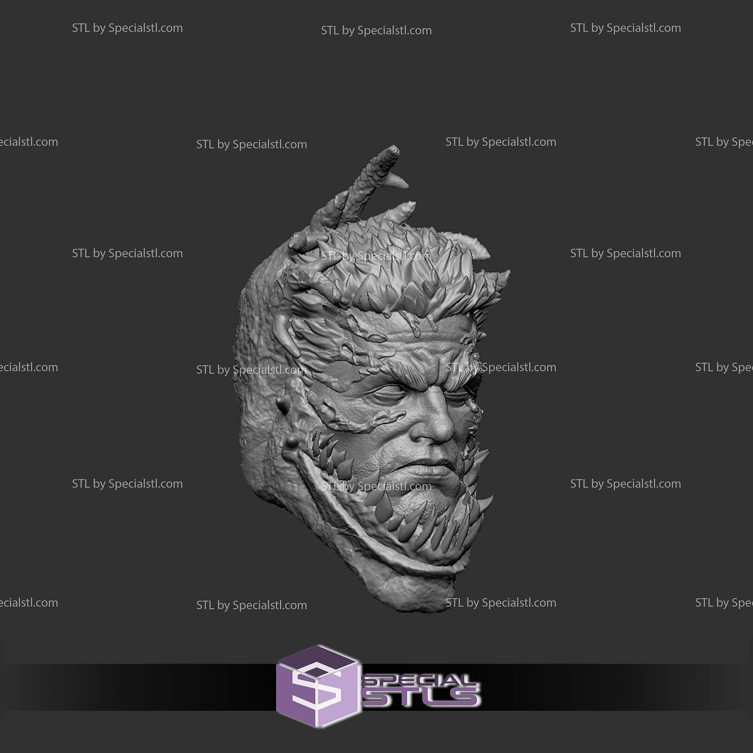 Custom Head STL Eddie Brock Venomized 3D Model — view 2