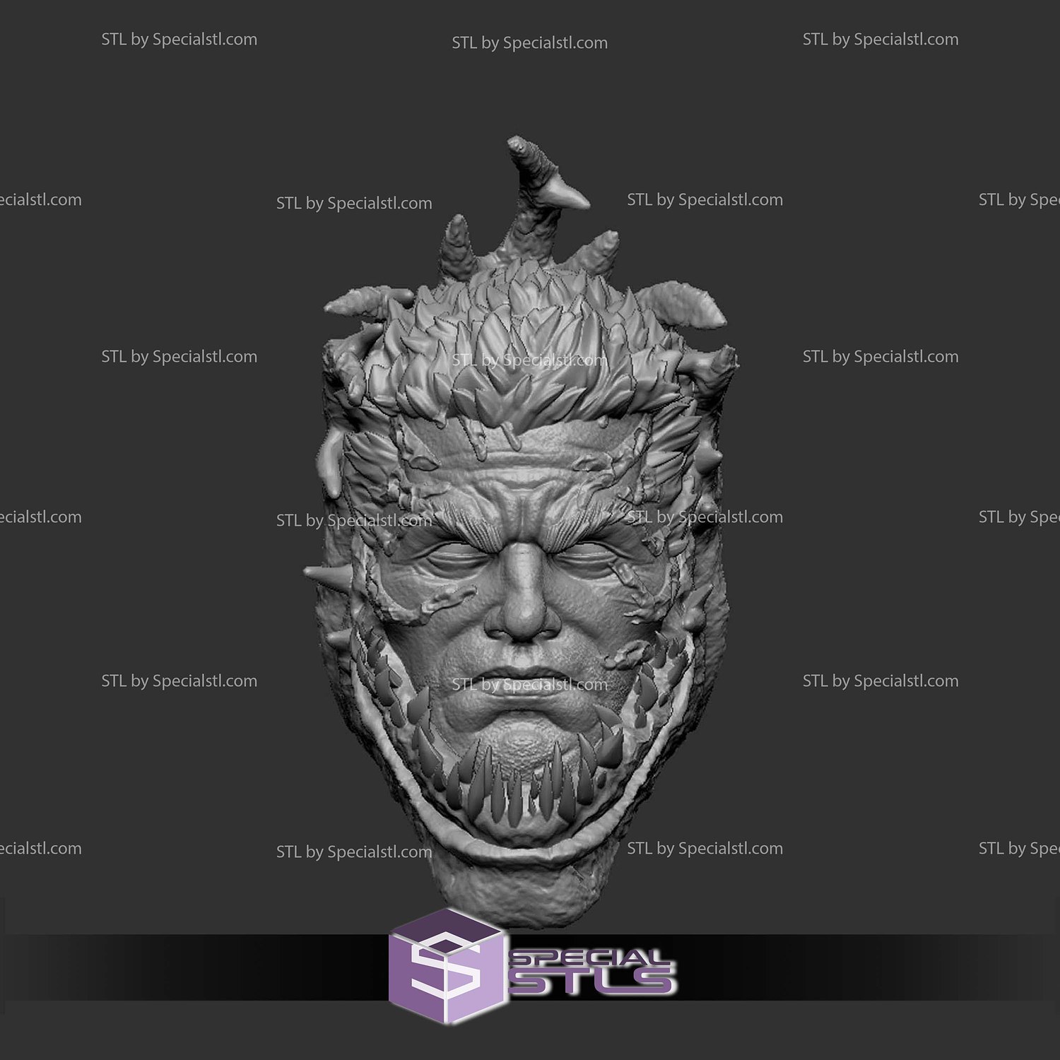 Custom Head STL Eddie Brock Venomized 3D Model — view 3