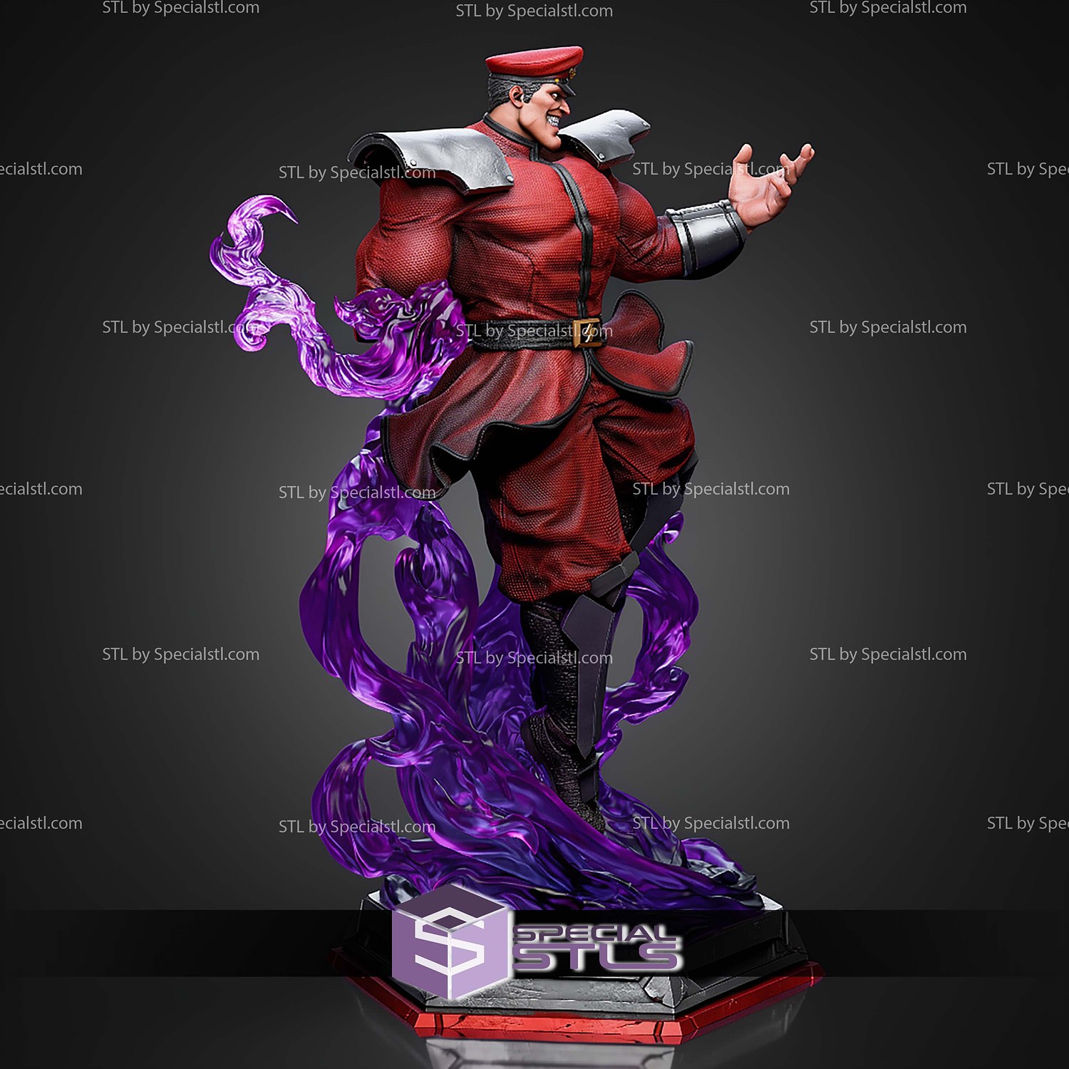 M Bison Purple Effect 363mm STL Files 3D Model — view 3