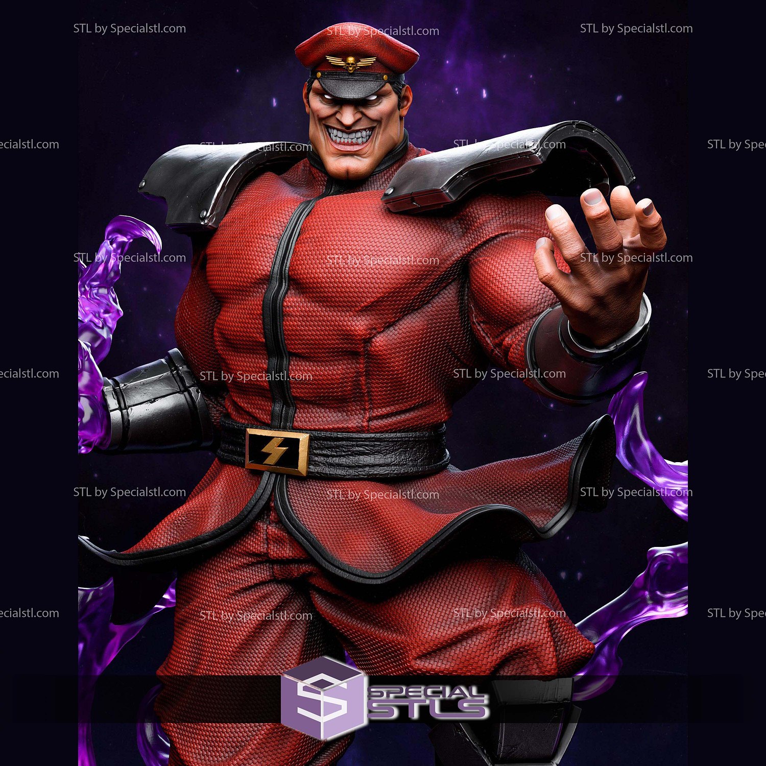 M Bison Purple Effect 363mm STL Files 3D Model — view 6