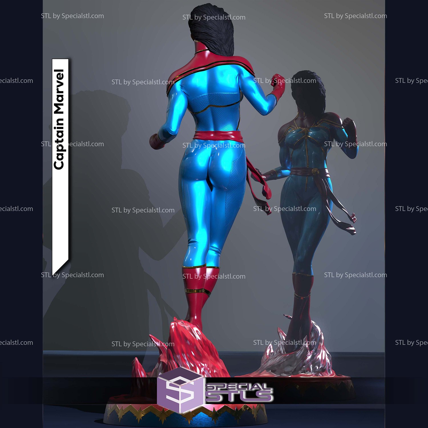 Captain Marvel Standalone 3D Printer Files STL Model — view 3