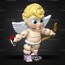 Super Basic STL Valentines Cupid Angel MultiColor 3D Model