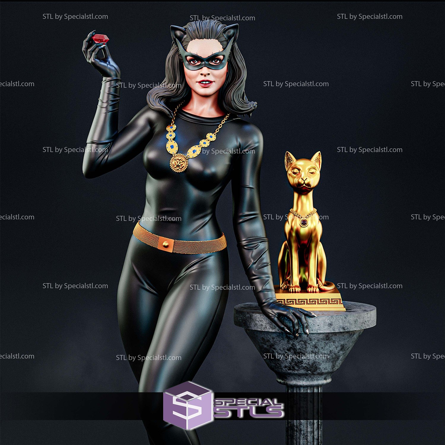 Julie Newmar Catwoman 1 6 STL Files 3D Model — view 2