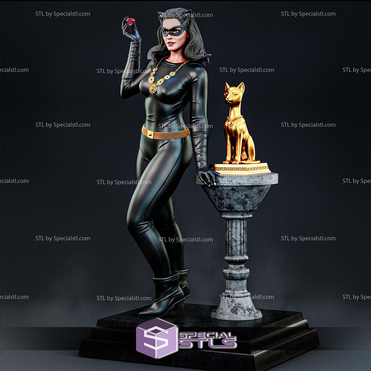 Julie Newmar Catwoman 1 6 STL Files 3D Model — view 4